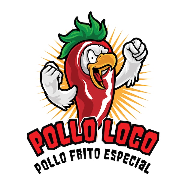 Modèle De Mascotte De Logo De Poulet Pollo Loco