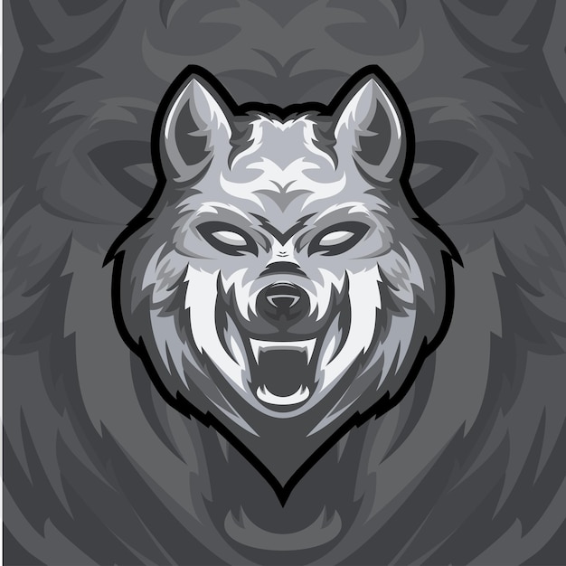 Vecteur modèle de mascotte logo tête de loup