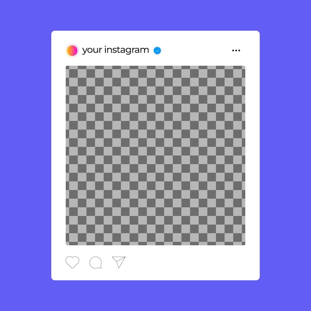 Vecteur modèle de média social instagram à la recherche d'une publication