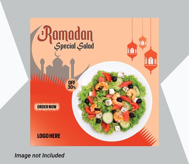 modèle de média social de menu et de restaurant