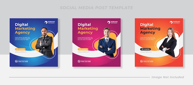 Modèle de médias sociaux d'entreprise et de publication Instagram pour le marketing numérique