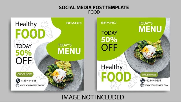 Modèle de médias sociaux Instagram pour aliments sains