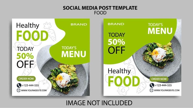 Modèle De Médias Sociaux Instagram Pour Aliments Sains