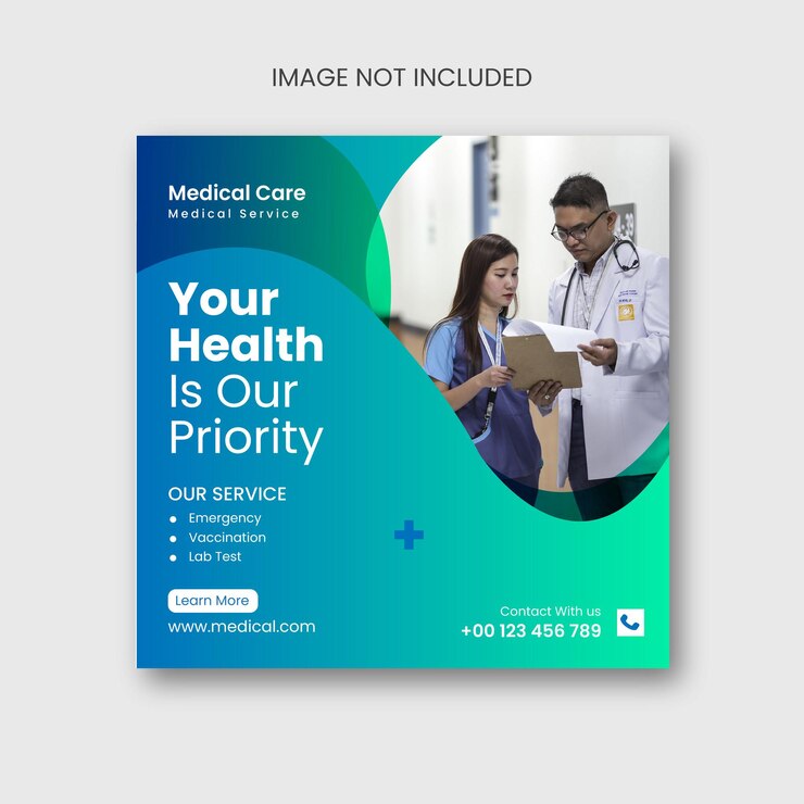 Modèle de médias sociaux médicaux avec Vector