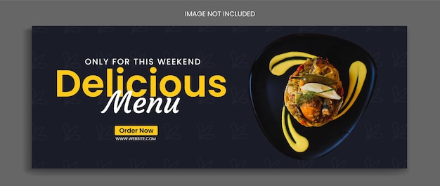 Vecteur modèle de médias sociaux de menu de restaurant de conception de couverture facebook de nourriture