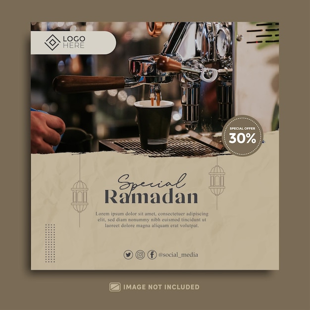 Vecteur modèle de médias sociaux spécial ramadan