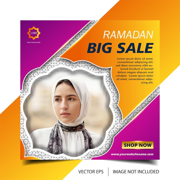 Modèle de médias sociaux de vente du ramadan ramadan super vente méga vente et grande vente