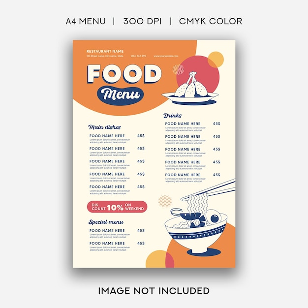 Modèle de menu alimentaire