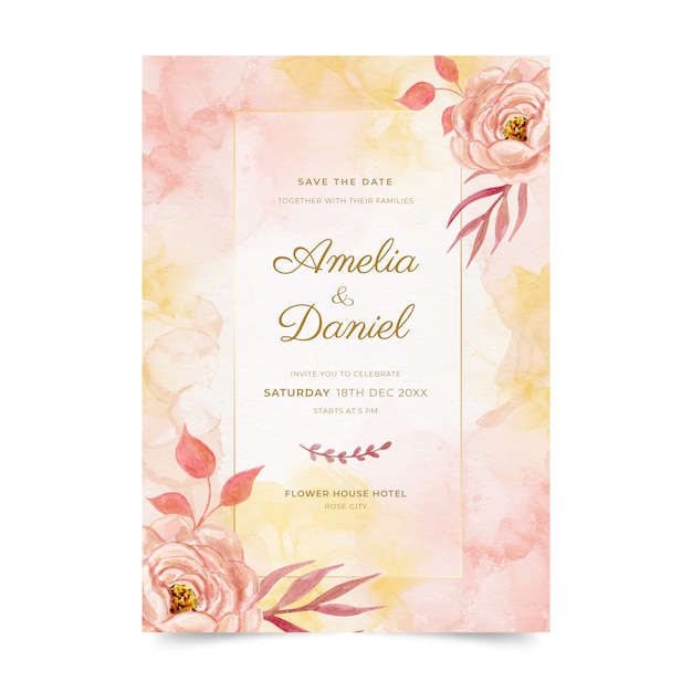 Modèle De Menu Aquarelle Fleurs