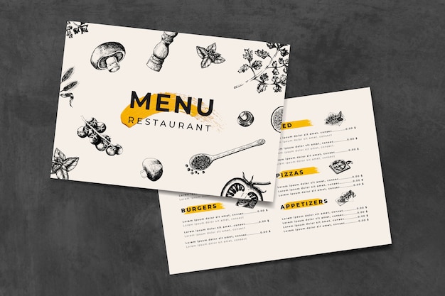 Modèle De Menu De Cuisine Italienne