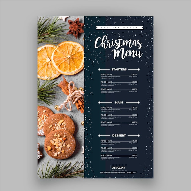 Modèle De Menu De Noël