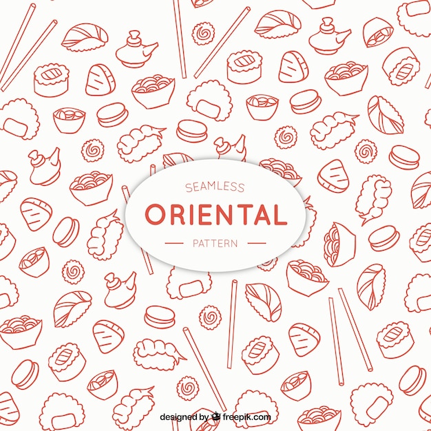 Modèle De Menu Oriental Sketches