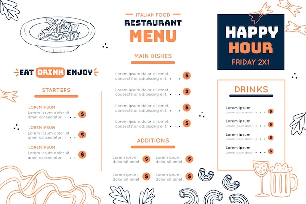 Modèle De Menu De Restaurant Numérique