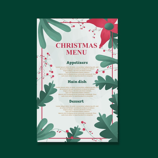 Modèle De Menu De Restaurant Avec Thème De Noël