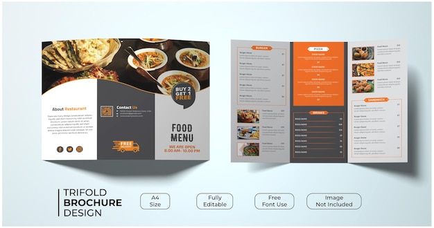 Modèle De Menu De Restaurant à Trois Volets