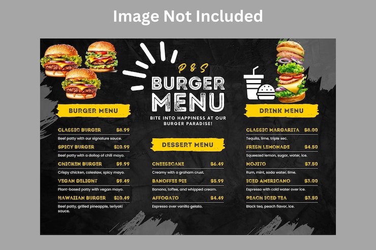 Vecteur un modèle de menu de restaurant