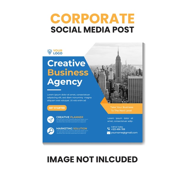 Vecteur modèle de message d'agence de marketing numérique et de médias sociaux d'entreprise