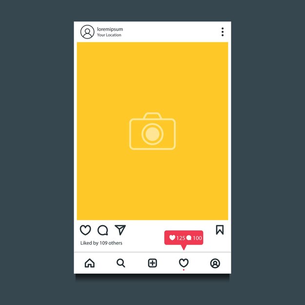 Modèle de message Instagram avec des notifications