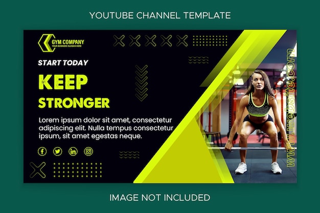Modèle de miniature YouTube pour les médias sociaux de remise en forme