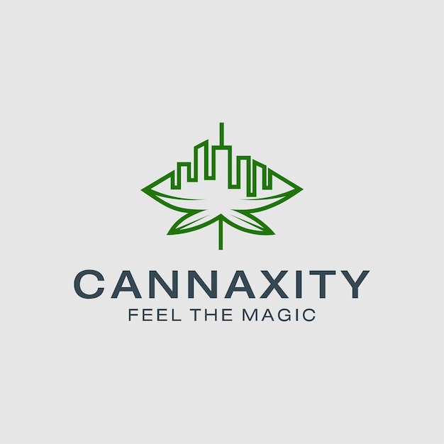 Modèle Minimal De Logo De Ville De Cannabis