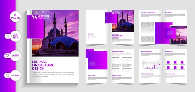 Modèle De Mise En Page De Conception De Brochure 8 Pages