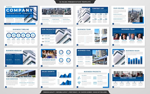 Vecteur modèle de mise en page de présentation minimaliste avec un style moderne