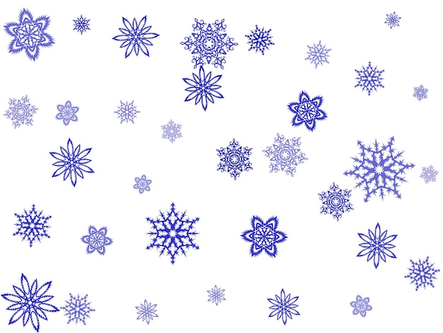 Modèle de modèle de bordure de carte de Noël avec des éléments simples de flocons de neige isolés