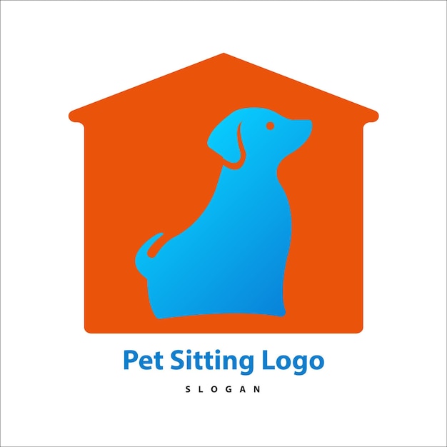 Vecteur modèle de modèle de logo de pet sitting