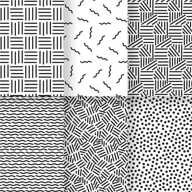 Modèle de modèle sans couture de lignes noires et blanches