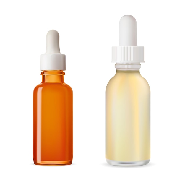 Modèle de modèle vectoriel de bouteille de sérum à goutte à goutte pour pipette