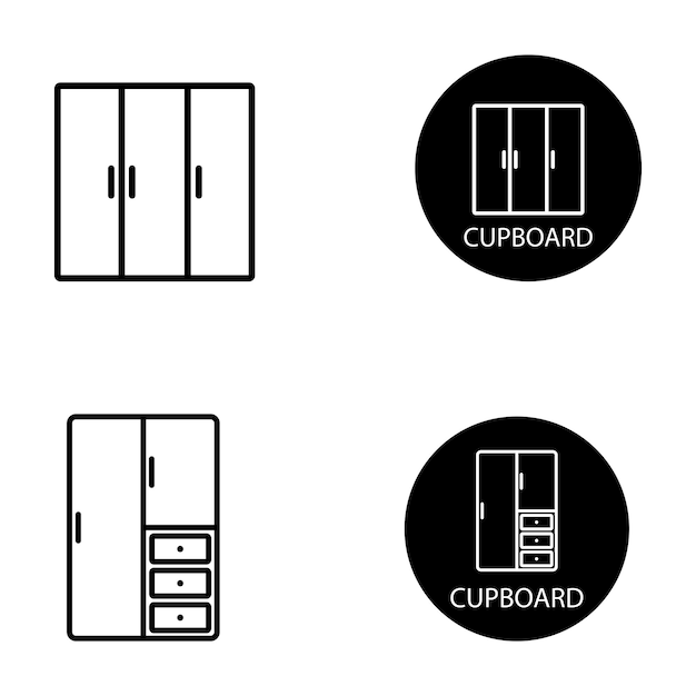 modèle de modèle vectoriel d'icône d'armoire conception de logo d'illustration