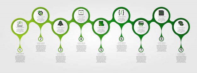 Vecteur modèle moderne pour les cercles d'infographie