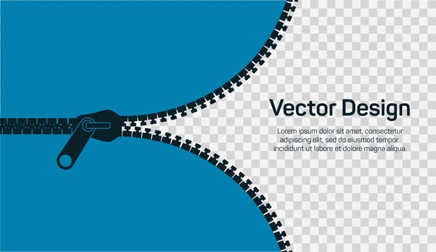 Modèle Modifiable De Fermeture à Glissière Ouverte Fond Bleu élégant Pour La Couverture Du Dépliant De La Page De Destination De La Bannière