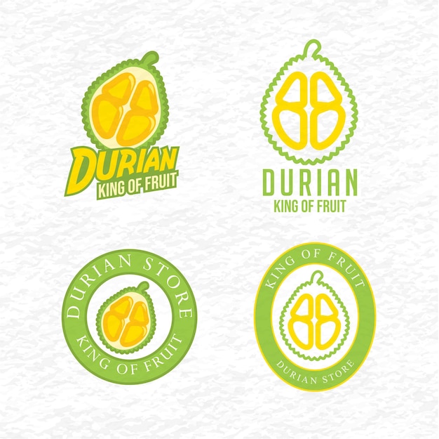 Vecteur modèle modifiable préfabriqué avec le logo du fruit durian