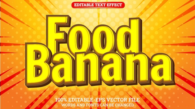 Modèle modifiable de style de texte 3d Food Banan