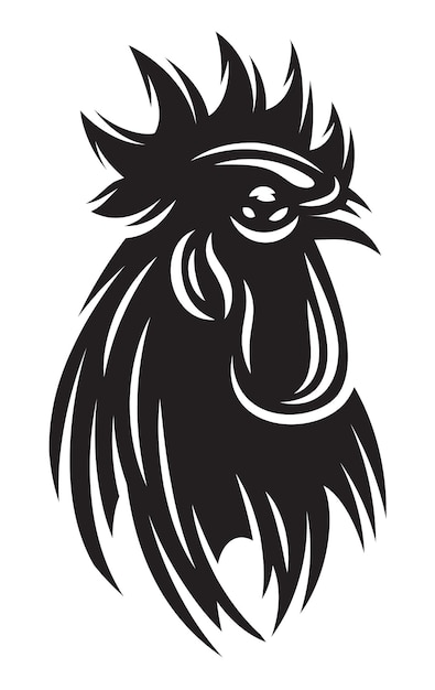 Modèle monochrome pour le logo avec coq