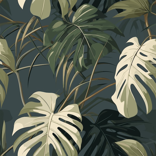 Modèle Monstera Coloré Sans Couture