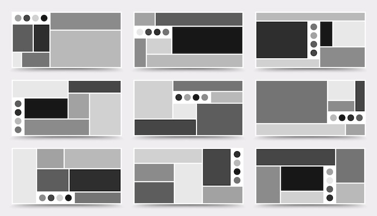 Vecteur modèle de moodboard mise en page de collage de photos moodboard minimaliste