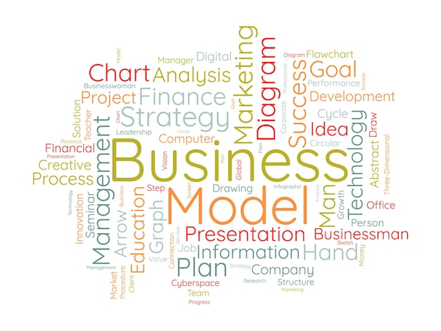 Vecteur modèle de nuage de mots de modèle d'entreprise arrière-plan vectoriel du concept du diagramme d'entreprise