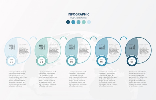 Modèle D'options De Cercles Bleus 5 Options.