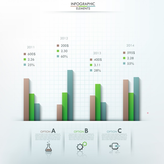 Vecteur modèle d'options d'infographie moderne