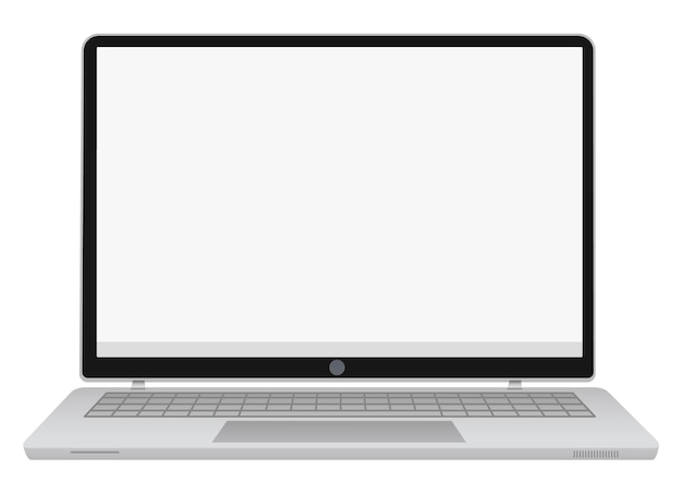 Modèle d'ordinateur portable sur fond blanc
