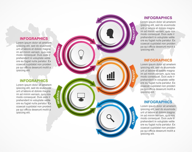 Vecteur modèle d'organigramme de conception infographique pour les présentations d'entreprise