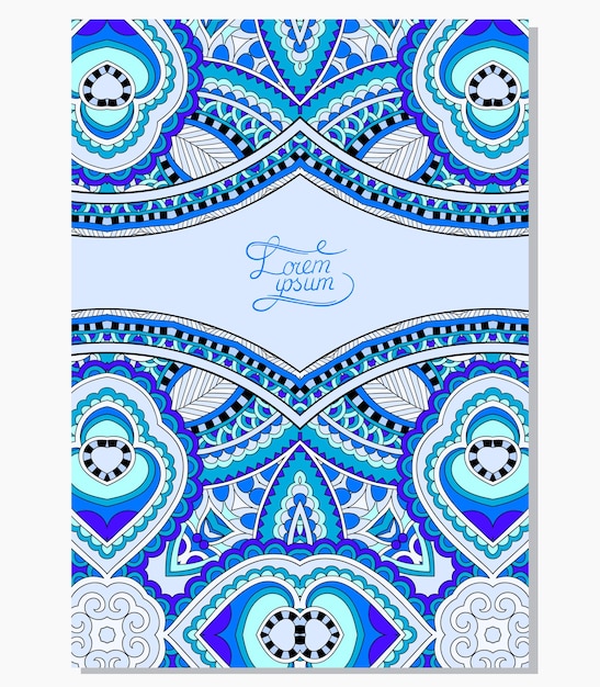 Modèle ornemental floral avec place pour votre texte motif vintage oriental pour invitation
