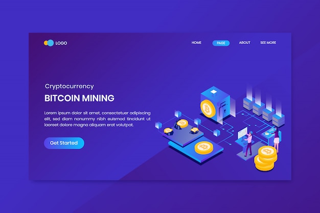 Modèle de page d'atterrissage Bitcoin Mining