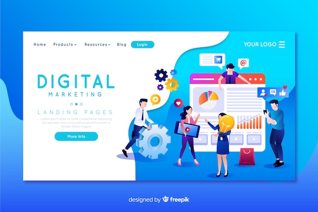 Modèle de page d'atterrissage de marketing numérique