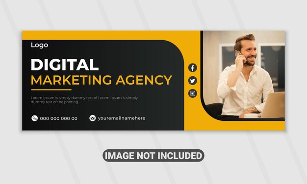 Modèle de page de couverture Facebook de marketing numérique de vecteur créatif moderne
