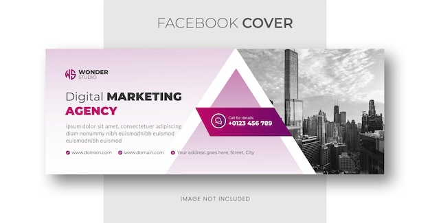 Modèle de page de couverture de marketing numérique sur Facebook