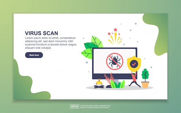 Modèle De Page De Destination De L'analyse Antivirus