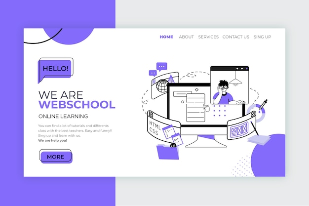 Modèle De Page De Destination D'apprentissage En Ligne